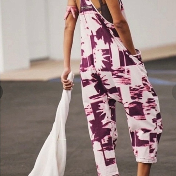 free people movement hot shot one-piece jumpsuit palmy beach pink rose SM - Picture 2 of 7